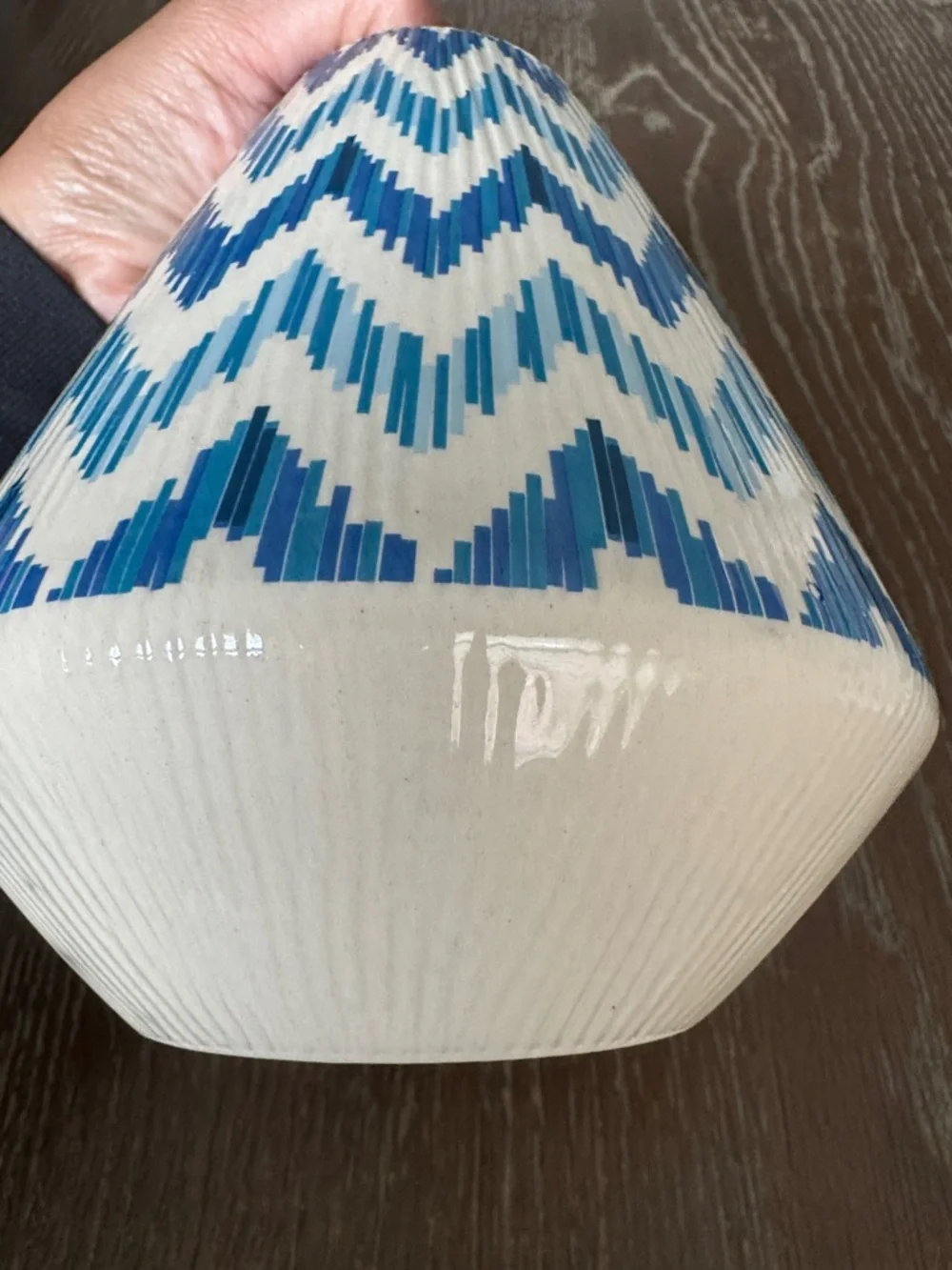 Ceramic Chevron Vase